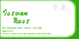 istvan must business card